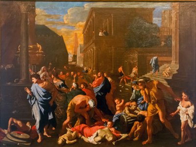 The Philistines Attacked by the Plague in the City of Ashdod by after Nicolas Poussin